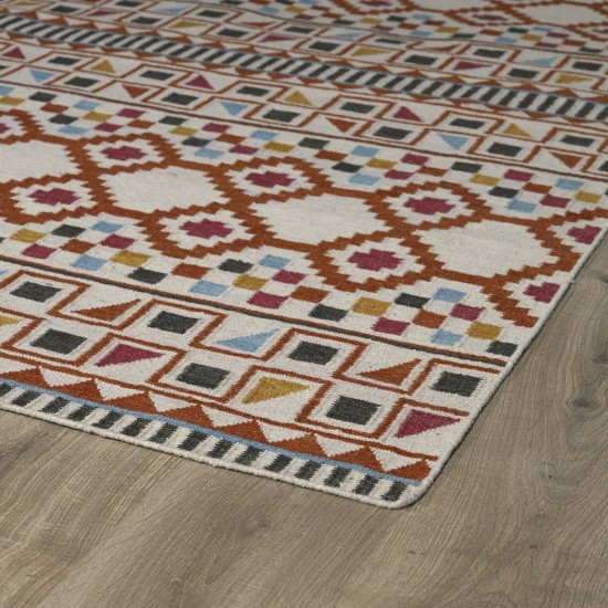 Kaleen Nomad Collection Bright Paprika Area Rug 3'6" x 5'6"