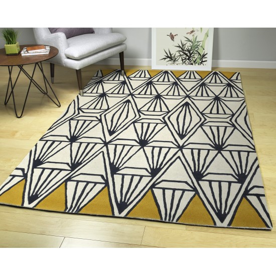 Kaleen Origami Collection ORG01-01 Ivory Throw Rug 2' x 3'