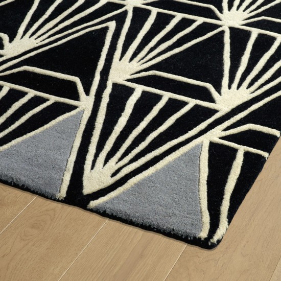 Kaleen Origami Collection Black Runner 2'6" x 8'