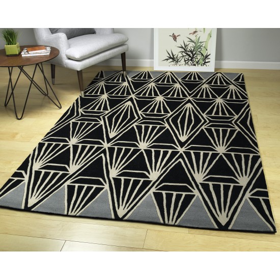 Kaleen Origami Collection Black Runner 2'6" x 8'