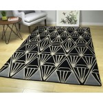 Kaleen Origami Collection Black Area Rug 3'6" x 5'3"