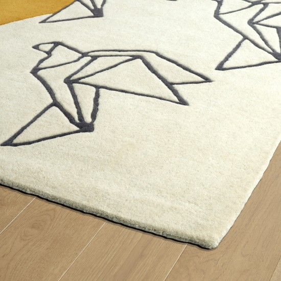 Kaleen Origami Collection ORG02-01 Ivory Throw Rug 2' x 3'