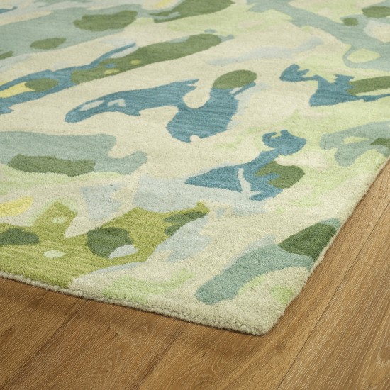 Kaleen Pastiche Collection Light Turquoise Throw Rug 2' x 3'