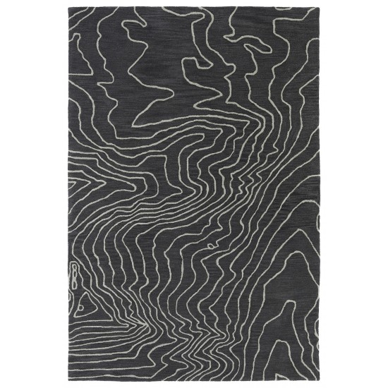 Kaleen Pastiche Collection Dark Charcoal Throw Rug 2' x 3'