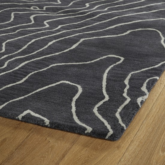 Kaleen Pastiche Collection Dark Charcoal Throw Rug 2' x 3'