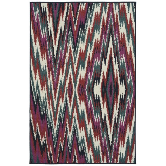 Kaleen Pianta Collection Multi Teal Throw Rug 1'11" x 3'7"