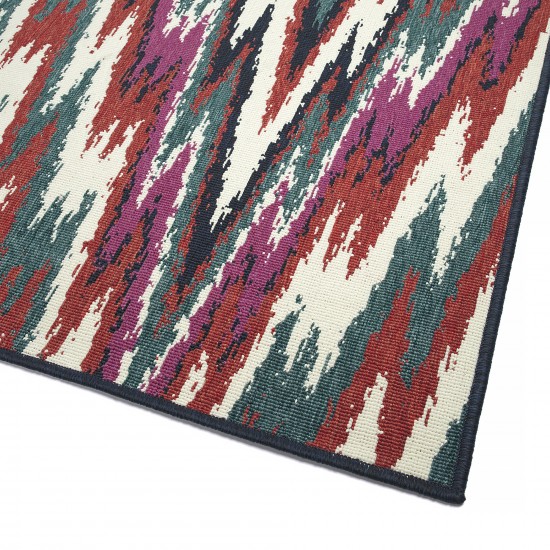 Kaleen Pianta Collection Multi Teal Throw Rug 1'11" x 3'7"