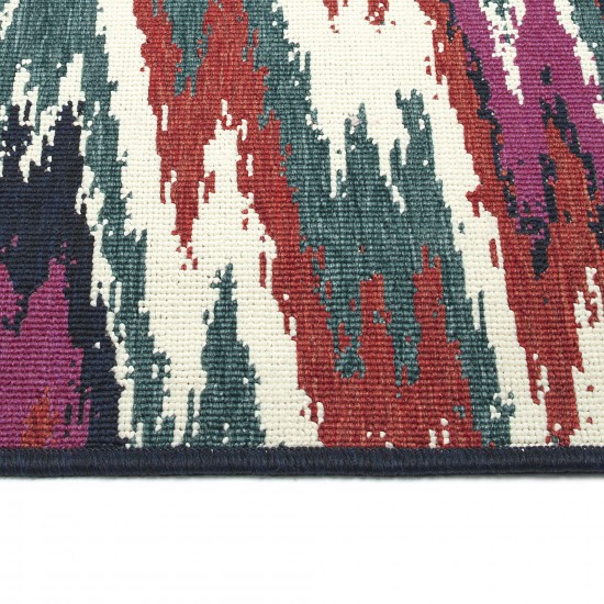 Kaleen Pianta Collection Multi Teal Area Rug 3'11" x 5'7"