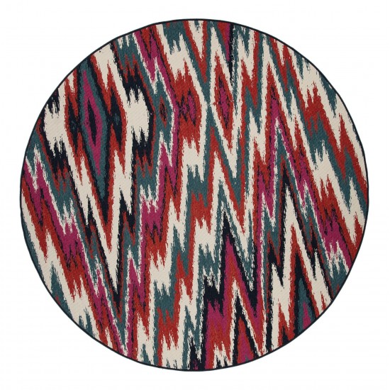 Kaleen Pianta Collection Multi Teal Area Rug 5'3" x 7'6"