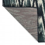 Kaleen Pianta Collection Teal Ivory Area Rug 3'11" x 5'7"