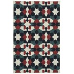 Kaleen Pianta Collection Multi Navy Throw Rug 1'11" x 3'7"