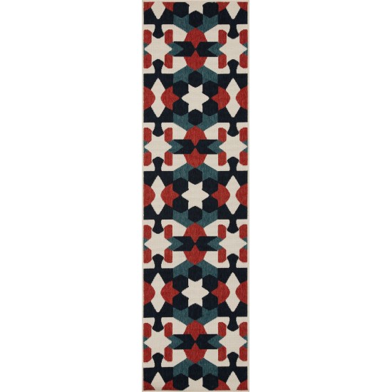 Kaleen Pianta Collection Multi Navy Throw Rug 1'11" x 3'7"