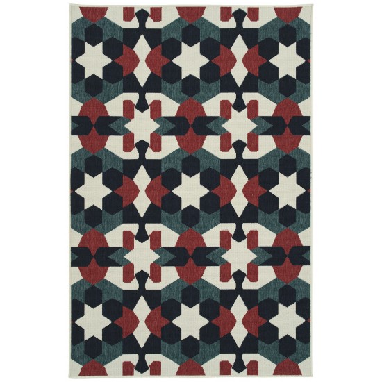 Kaleen Pianta Collection Multi Navy Runner 2'2" x 7'10"