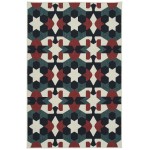 Kaleen Pianta Collection Multi Navy Area Rug 3\'11" x 5\'7"