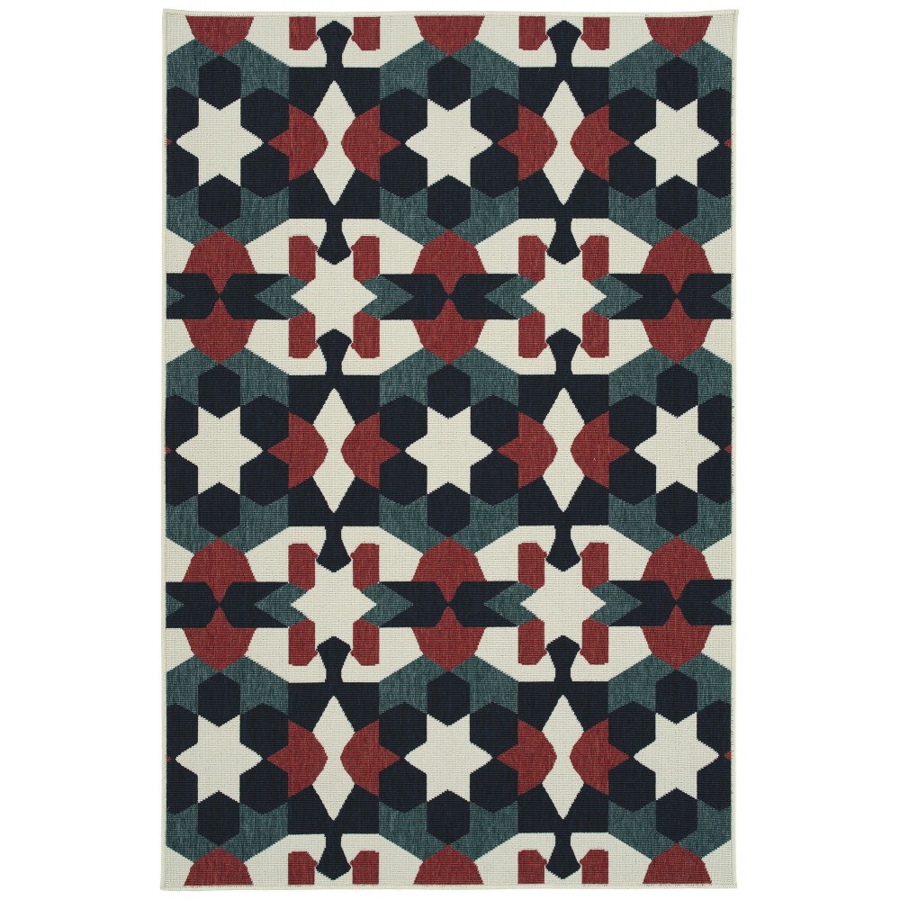 Kaleen Pianta Collection Multi Navy Area Rug 7'10 x 10'10"