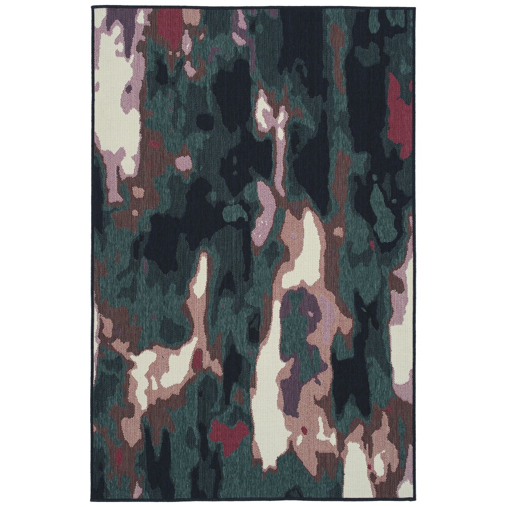 Kaleen Pianta Collection PTA06-91 Teal Area Rug 5'3" x 5'3"