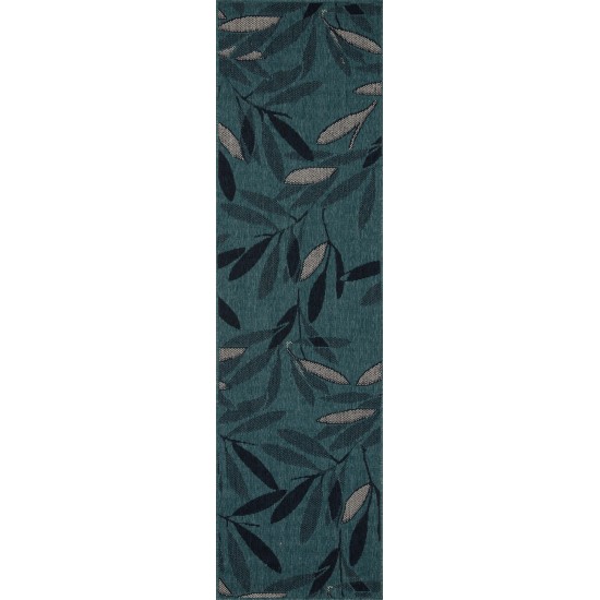 Kaleen Pianta Collection PTA07-91 Teal Throw Rug 1'11" x 3'7"