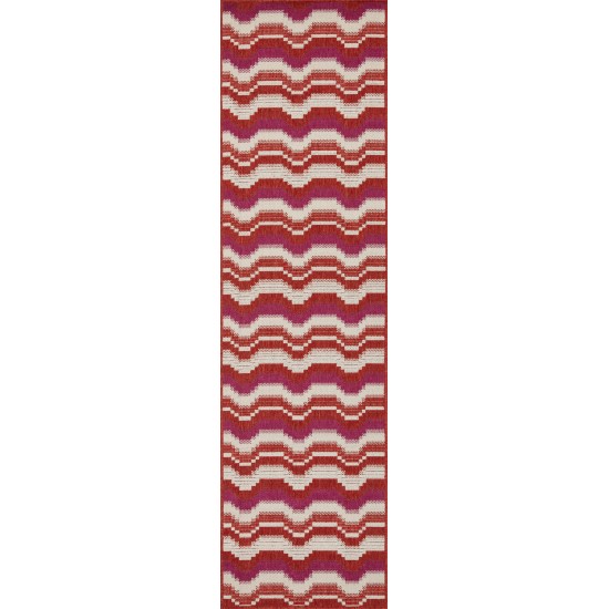 Kaleen Pianta Collection Red Pink Throw Rug 1'11" x 3'7"