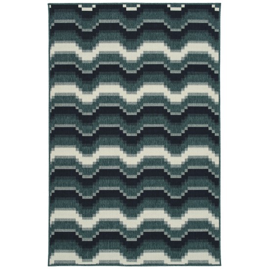 Kaleen Pianta Collection PTA08-91 Teal Throw Rug 1'11" x 3'7"