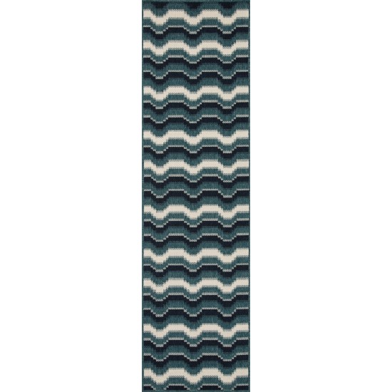 Kaleen Pianta Collection PTA08-91 Teal Runner 2'2" x 7'10"