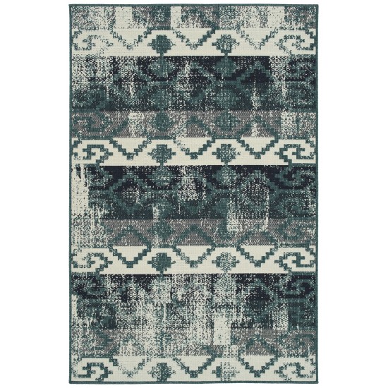 Kaleen Pianta Collection PTA09-91 Teal Throw Rug 1'11" x 3'7"