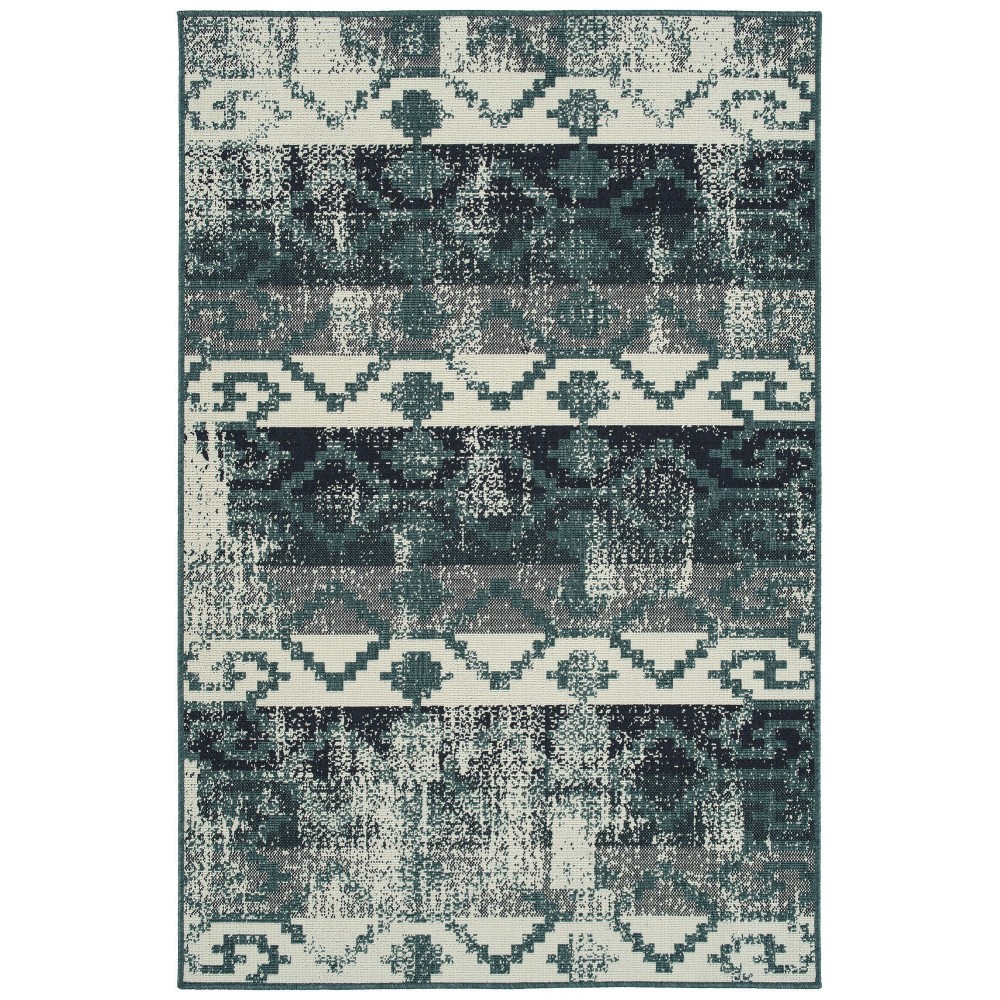 Kaleen Pianta Collection PTA09-91 Teal Throw Rug 1'11" x 3'7"