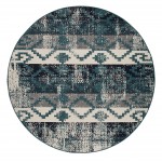 Kaleen Pianta Collection PTA09-91 Teal Throw Rug 1'11" x 3'7"