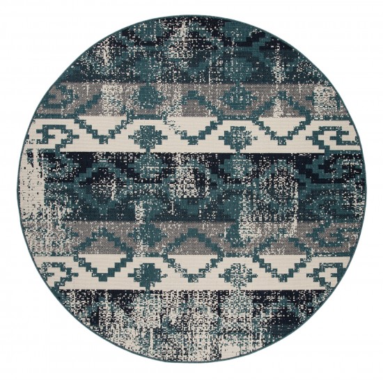 Kaleen Pianta Collection PTA09-91 Teal Area Rug 5'3" x 7'6"