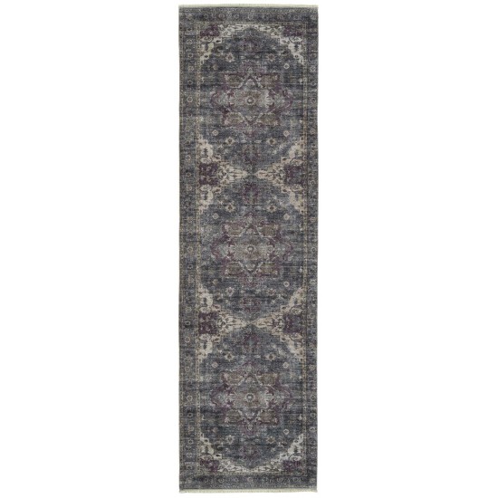 Kaleen Praia Collection Dark Charcoal Runner 2'7" x 9'