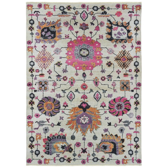 Kaleen Praia Collection Bright Ivory Area Rug 7'10" x 9'6"