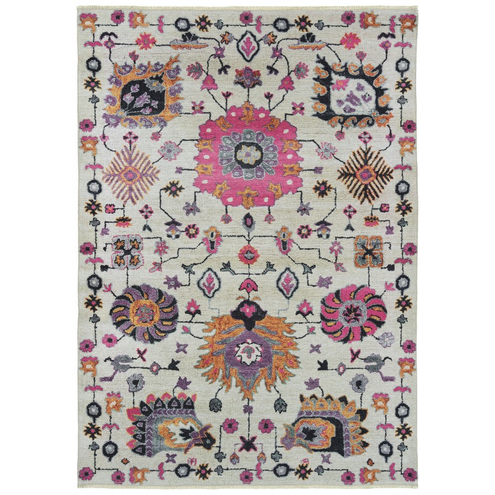 Kaleen Praia Collection Bright Ivory Area Rug 9'3" x 11'6