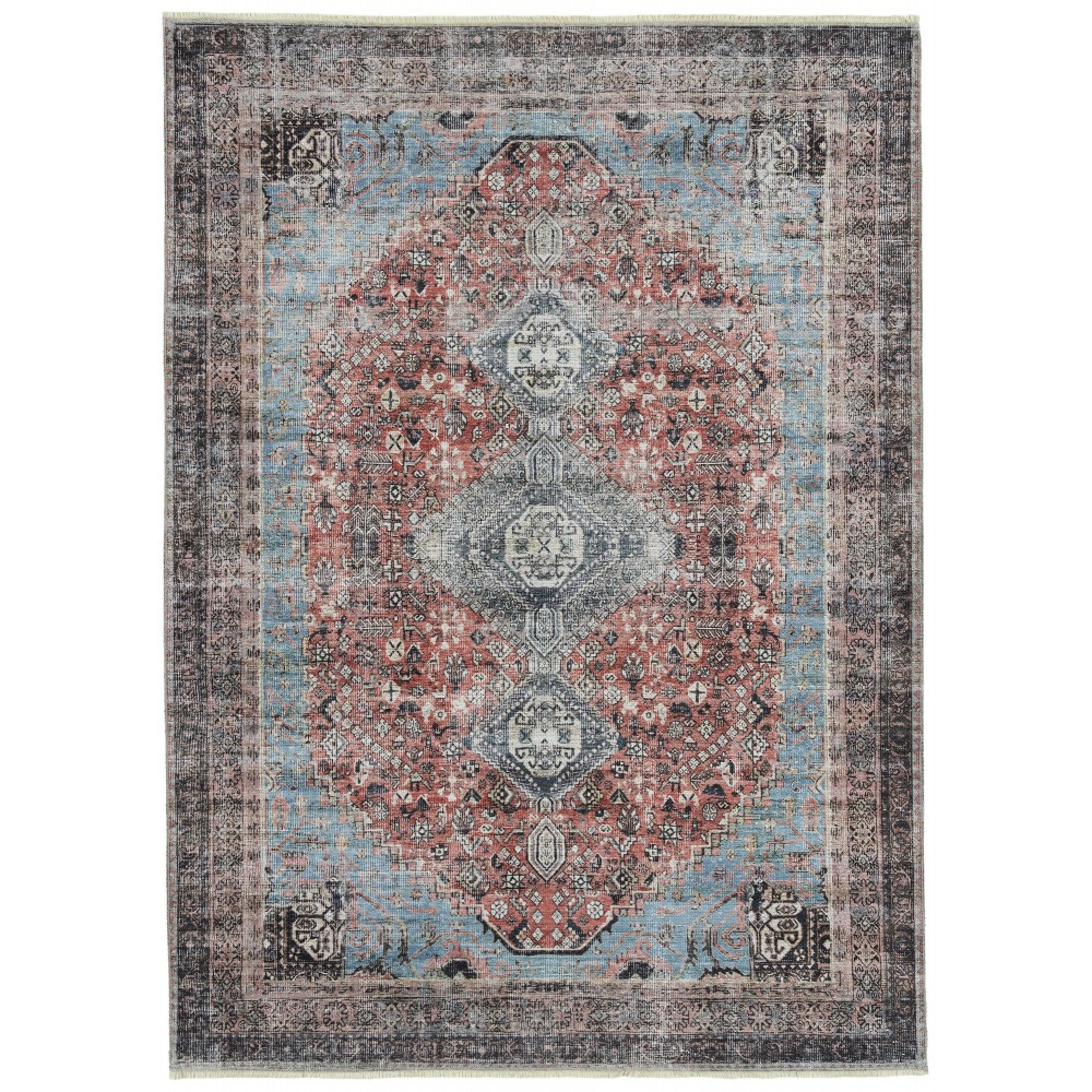 Kaleen Praia Collection Dark Rust Area Rug 7'10" x 9'6"