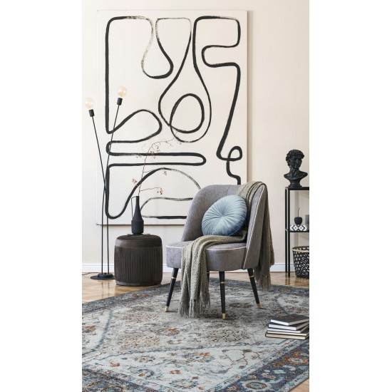 Kaleen Praia Collection Silver Blue Area Rug 5'1" x 7'