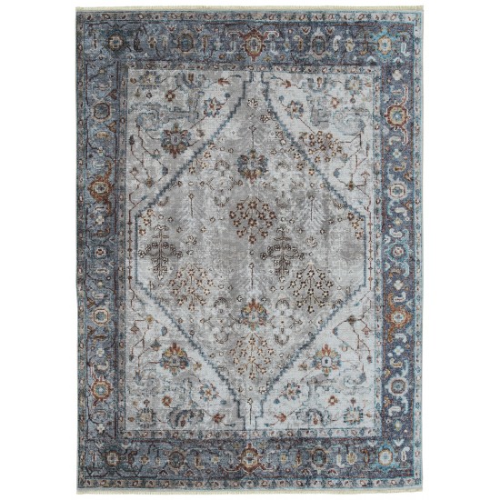 Kaleen Praia Collection Silver Blue Area Rug 7'10" x 9'6"