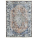 Kaleen Praia Collection Rust LtBlue Area Rug 7'10" x 9'6"