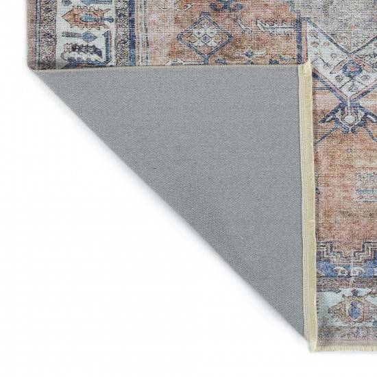 Kaleen Praia Collection Rust LtBlue Area Rug 9'3" x 11'6