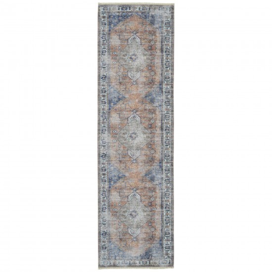 Kaleen Praia Collection Rust LtBlue Area Rug 9'3" x 11'6