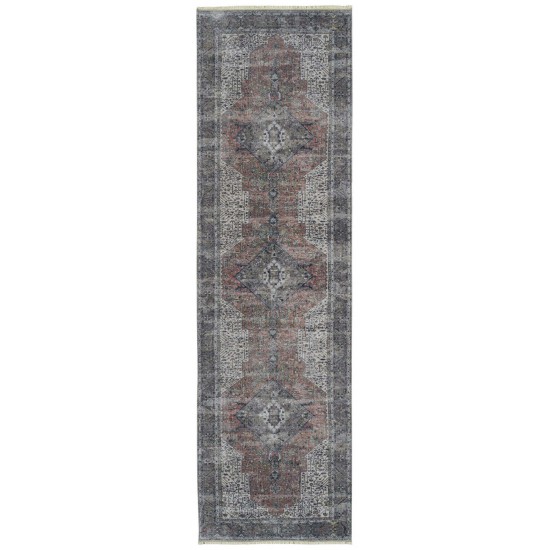 Kaleen Praia Collection Rust Silver Runner 2'7" x 9'