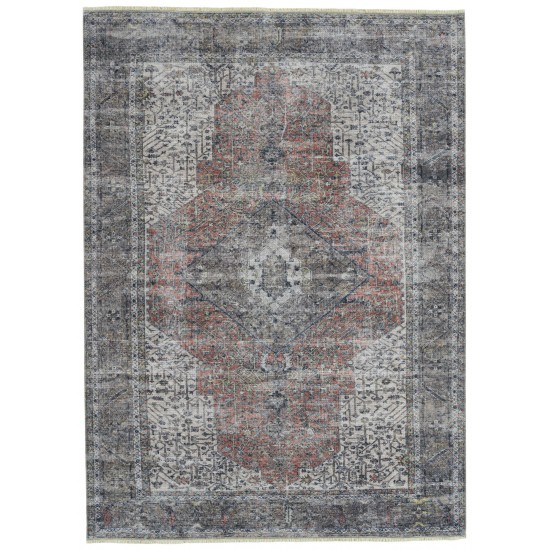 Kaleen Praia Collection Rust Silver Area Rug 5'1" x 7'