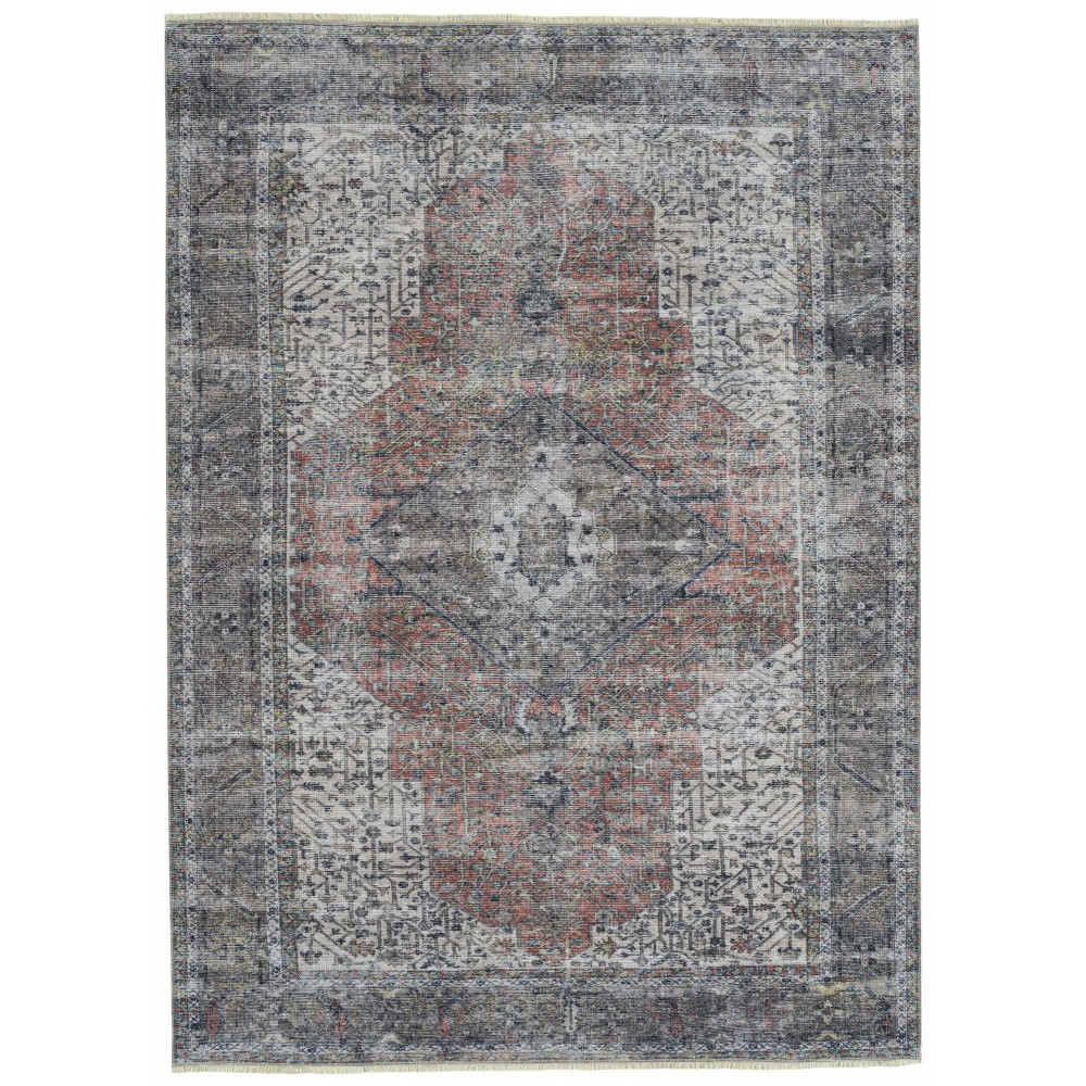 Kaleen Praia Collection Rust Silver Area Rug 9'3" x 11'6