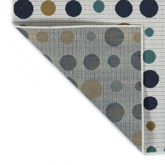 Kaleen Puerto Collection White Navy Throw Rug 1'9" x 3'