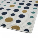 Kaleen Puerto Collection White Navy Runner 2'2" x 8'