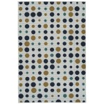 Kaleen Puerto Collection White Navy Area Rug 5' x 7'6"