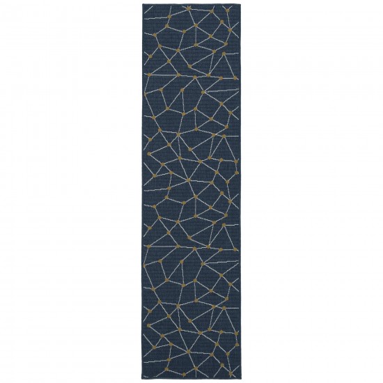 Kaleen Puerto Collection PRT06-22 Navy Runner 2'2" x 8'