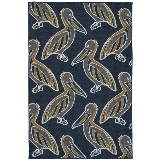 Kaleen Puerto Collection Navy Gray Runner 2'2" x 8'