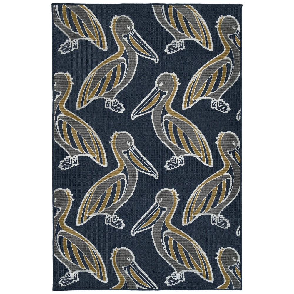 Kaleen Puerto Collection Navy Gray Runner 2'2" x 8'