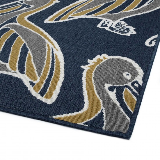 Kaleen Puerto Collection Navy Gray Area Rug 3'6" x 5'6"