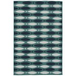 Kaleen Puerto Collection Dark Blue Throw Rug 1'9" x 3'