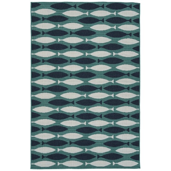 Kaleen Puerto Collection Dark Blue Throw Rug 1'9" x 3'