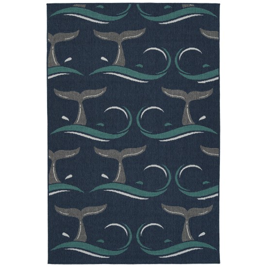 Kaleen Puerto Collection Blue Navy Throw Rug 1'9" x 3'